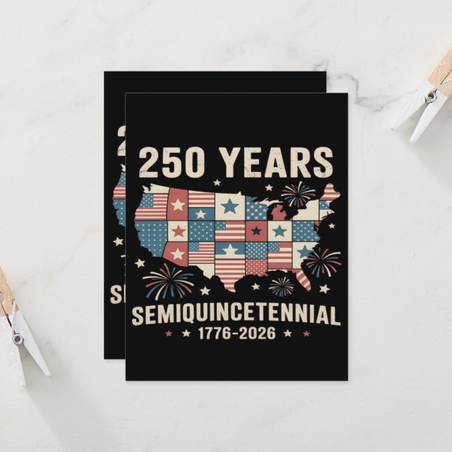USA:s 250-årsjubileum för självständighet  Inbjudningar (Fram/Back In Situ)