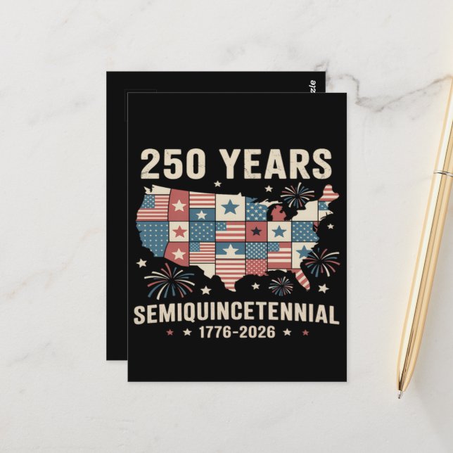 USA:s 250-årsjubileum för självständighet  Vykort (Fram/Back In Situ)