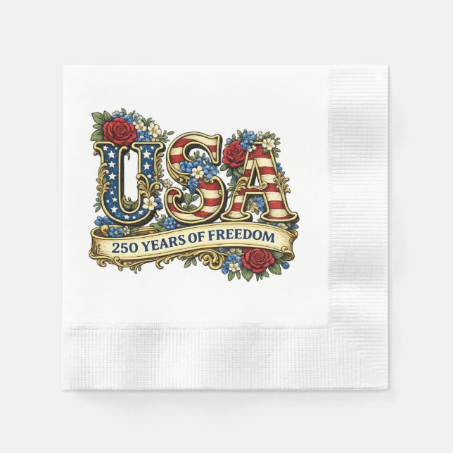USA:s 250-årsjubileum Pappersservett (Framsidan)