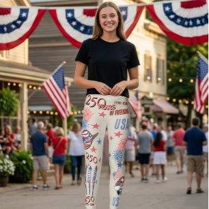 USA:s 250-årsjubileum Patriotisk Tomte Leggings