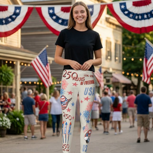 USA:s 250-årsjubileum Patriotisk Tomte Leggings (USA 250th Anniversary Patriotic Gnome Leggings)