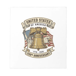 USA:s 250-årsjubileum Patriotisk Vektor D Anteckningsblock