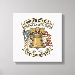 USA:s 250-årsjubileum Patriotisk Vektor D Canvastryck