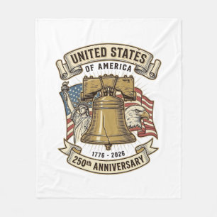 USA:s 250-årsjubileum Patriotisk vektor D Fleecefilt