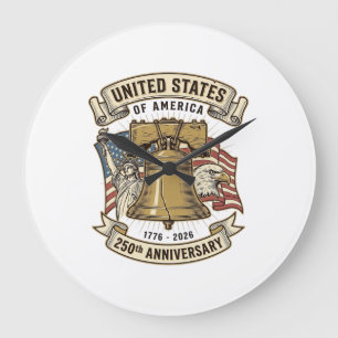 USA:s 250-årsjubileum Patriotisk Vektor D Stor Klocka