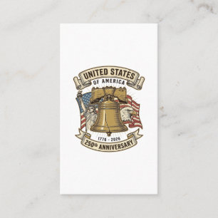 USA:s 250-årsjubileum Patriotisk Vektor D Visitkort