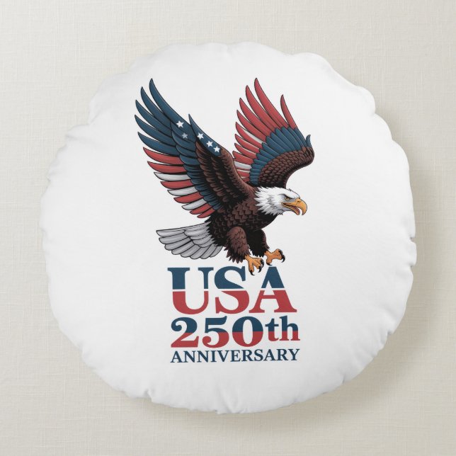 USA:s 250-årsjubileum Rund Kudde (Framsidan)