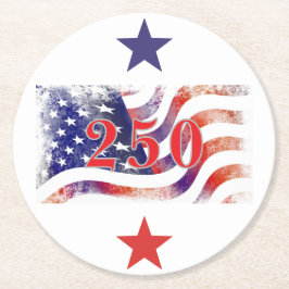 USA:s 250-årsjubileum Underlägg Papper Rund
