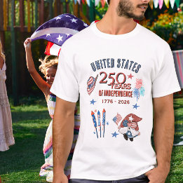 USA:s 250-årsjubileums Gnome Classic Ljus T-Shirt