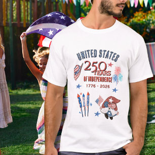 USA:s 250-årsjubileums Gnome Classic Ljus T-Shirt