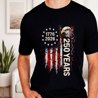 USA:s 250-årsjubileumsflagg för självständighetsda T Shirt