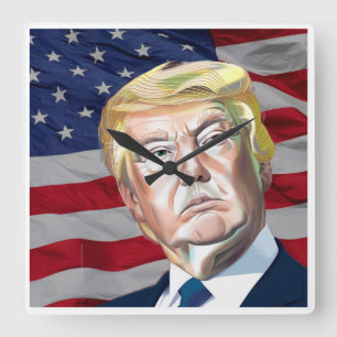 USA:s 45:e president - Gift Fyrkantig Klocka