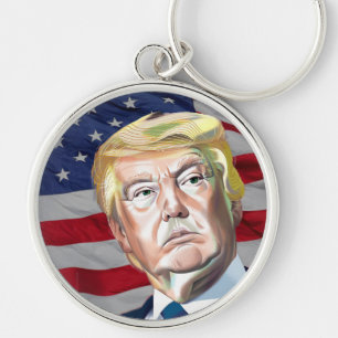 USA:s 45:e president - Gift Rund Silverfärgad Nyckelring