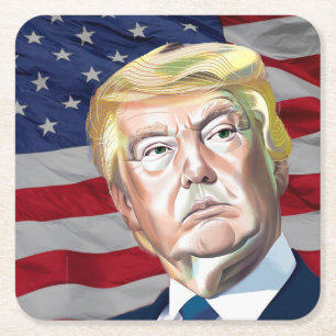 USA:s 45:e president - Gift Underlägg Papper Kvadrat