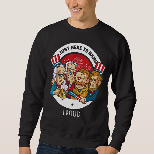 USA:s 4:e juli Patriotic American Graphic Lång Ärmad Tröja (Framsida)
