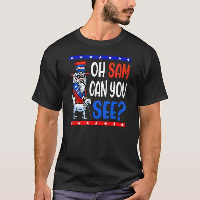 USA:s amerikanska Blind farbror Sam 4:e juli Manar T Shirt (Framsida)