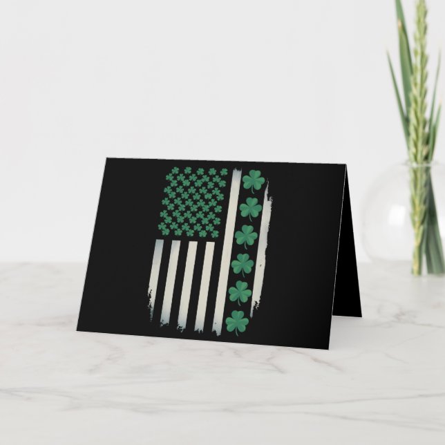 USA:s amerikanska flagg Shamrocks St Patricks Day  Tack Kort (Framsida)