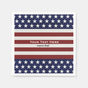 USA:s amerikanska Flagga 4:e juli Personlig Anpass Pappersservett