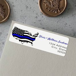 USA:s amerikanska Flagga Militära Pension Party Returadress Etikett