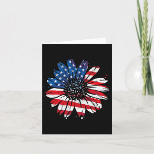 USA:s amerikanska Flagga Solros Lycklig 4:e J Kort
