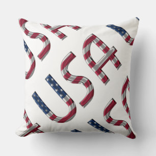 USA:s amerikanska Flagga Typography Souvenir Kudde