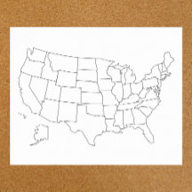 USA:s amerikanska kontur för karta poster blankt f