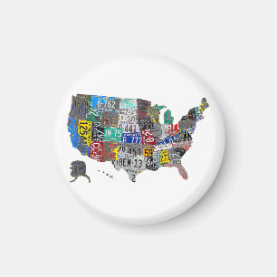 USA:s amerikanska licensskylt A, United Stater Kar Magnet