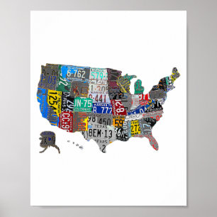 USA:s amerikanska licensskylt A, United Stater Kar Poster