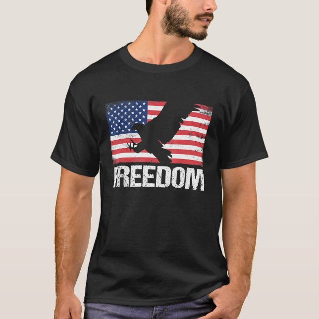 USA:s amerikanska Örn USA flagga T Shirt (Framsida)