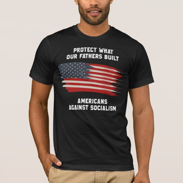 USA:s antisocialism 4:e juli Kapitalismfrihet T Shirt (Framsida)