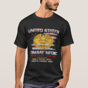 USA:s armé Combat Medic Veteran Median Militär Fla T Shirt