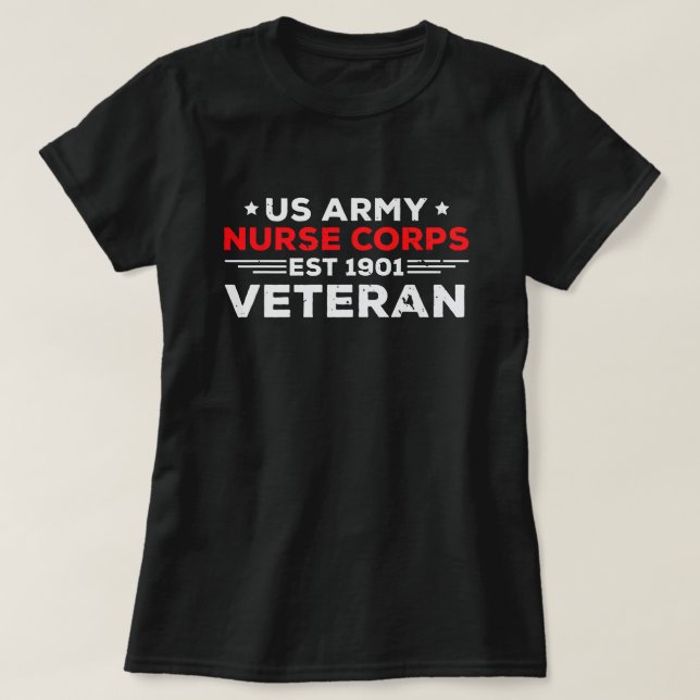 USA:s armé Nurse Corps Veteran Patriotic T Shirt (Design framsida)