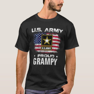 USA:s armé proud Grampy with American Flagga Gift  T Shirt