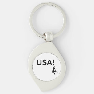 USA:s basketspelare Swirl Silverfärgad Nyckelring