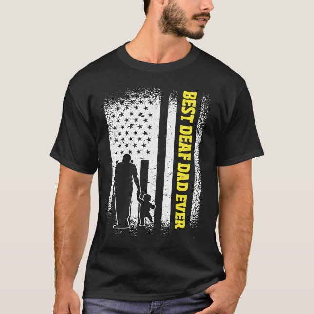 USA:s bästa Döv Pappa T Shirt (Framsida)