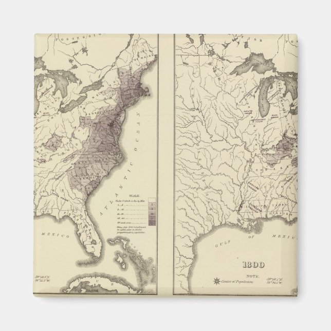 USA:s befolkning 1790-1820 Magnet (Framsidan)