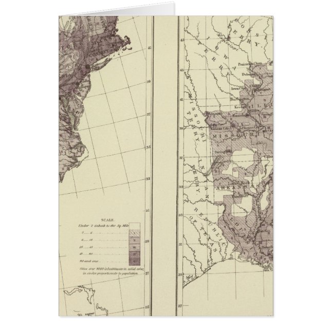 USA:s befolkning 1830-1840 Hälsningskort (Framsidan)