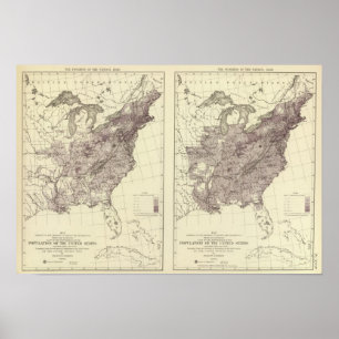 USA:s befolkning 1830-1840 Poster