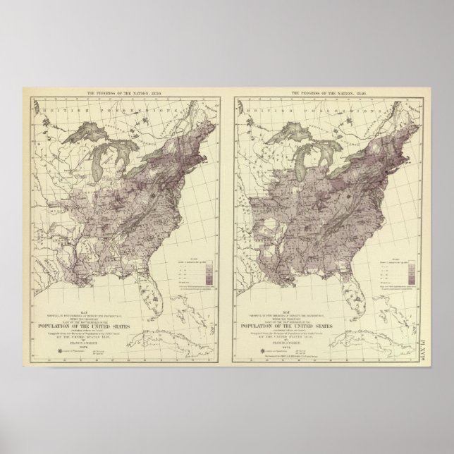 USA:s befolkning 1830-1840 Poster (Framsidan)