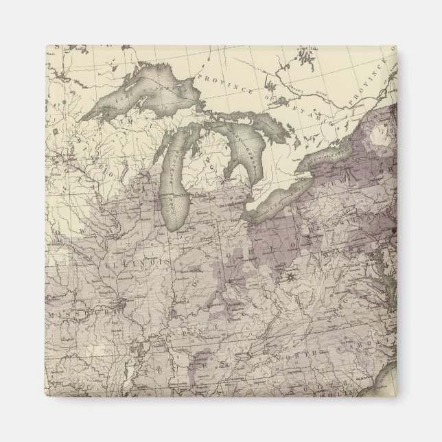 USA:s befolkning 1850 Magnet (Framsidan)