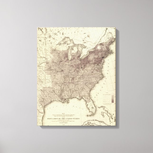 USA:s befolkning 1860 Canvastryck (Framsida)