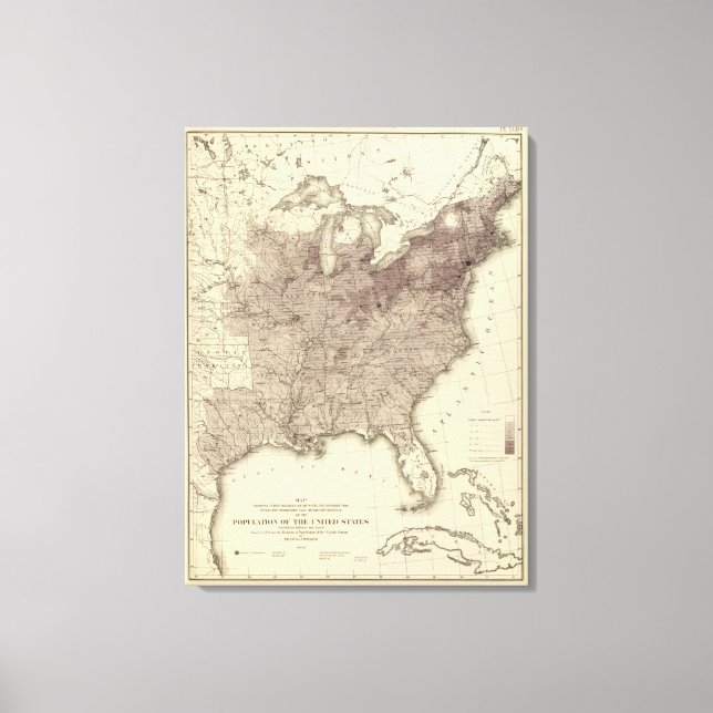 USA:s befolkning 1860 Canvastryck (Framsida)