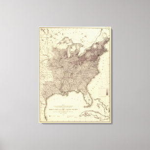 USA:s befolkning 1860 Canvastryck