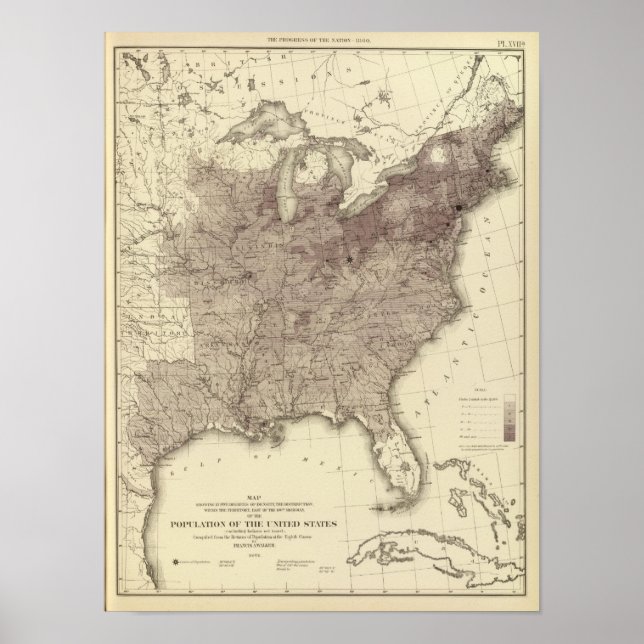 USA:s befolkning 1860 Poster (Framsidan)