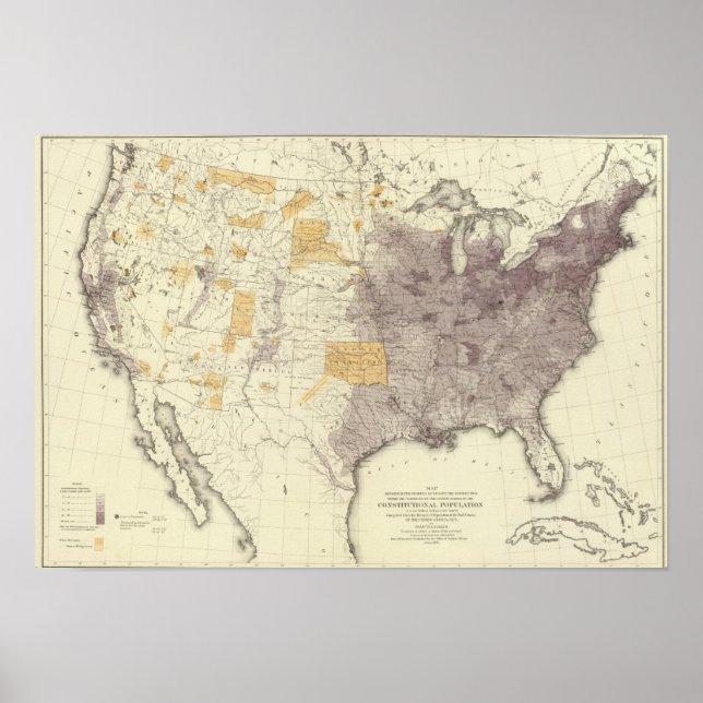 USA:s befolkning 1870 Poster (Framsidan)
