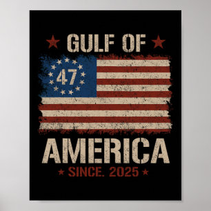 USA:s bukt Est 2025 47th American Flagga Gu Poster