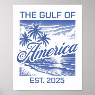 USA:s bukt Est 2025 Amerikanska Flagga Bukt Poster