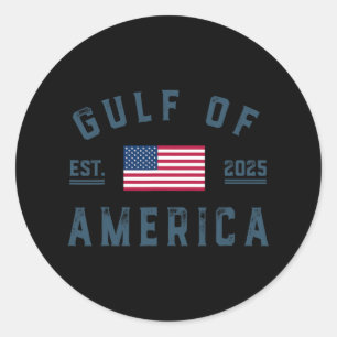 USA:s bukt Est 2025 Amerikanska Flagga Bukt Runt Klistermärke