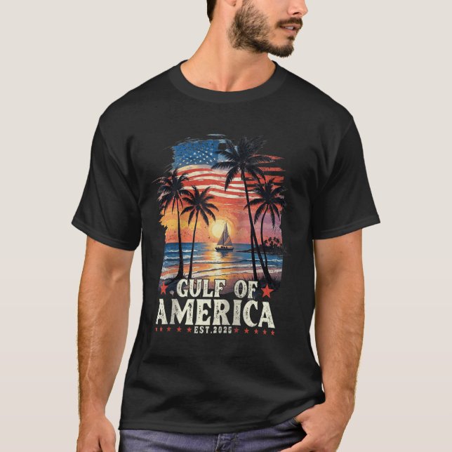 USA:s bukt Est 2025 USA:s amerikanska Flagga Gul T Shirt (Framsida)