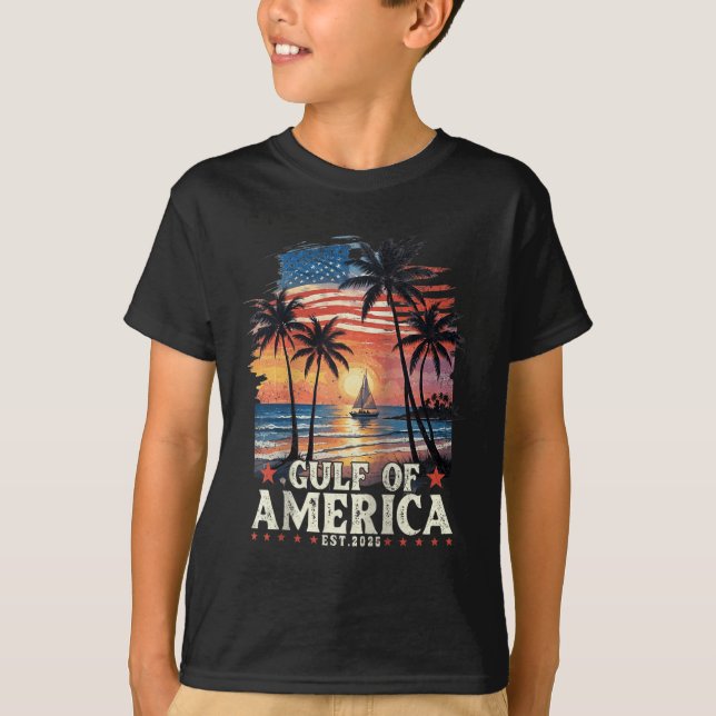 USA:s bukt Est 2025 USA:s amerikanska Flagga Gul T Shirt (Framsida)